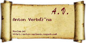 Anton Verbéna névjegykártya